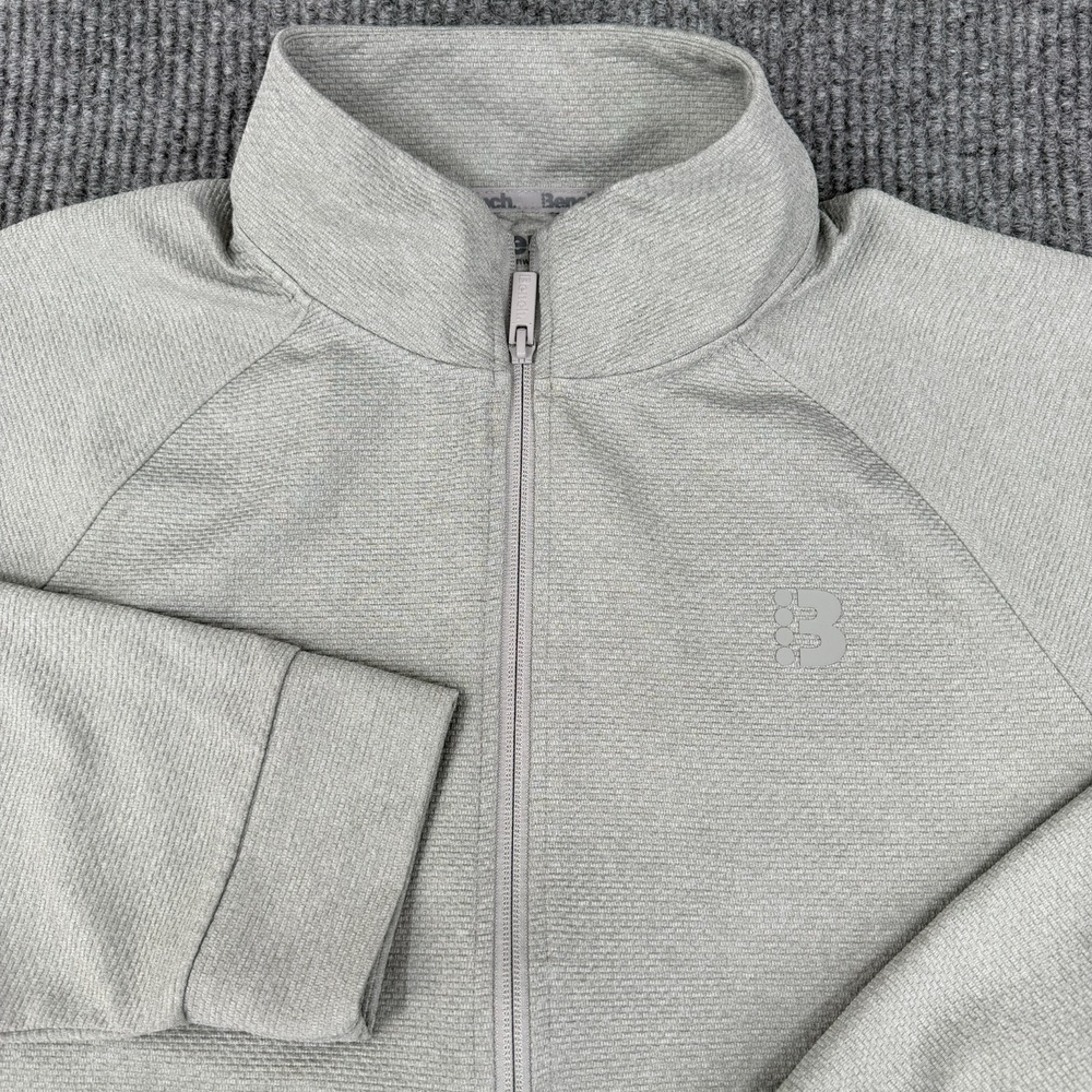 Bench Mens Performance Jacket 2XL Gray Urbanwear Full Zip Athletic Gym Running